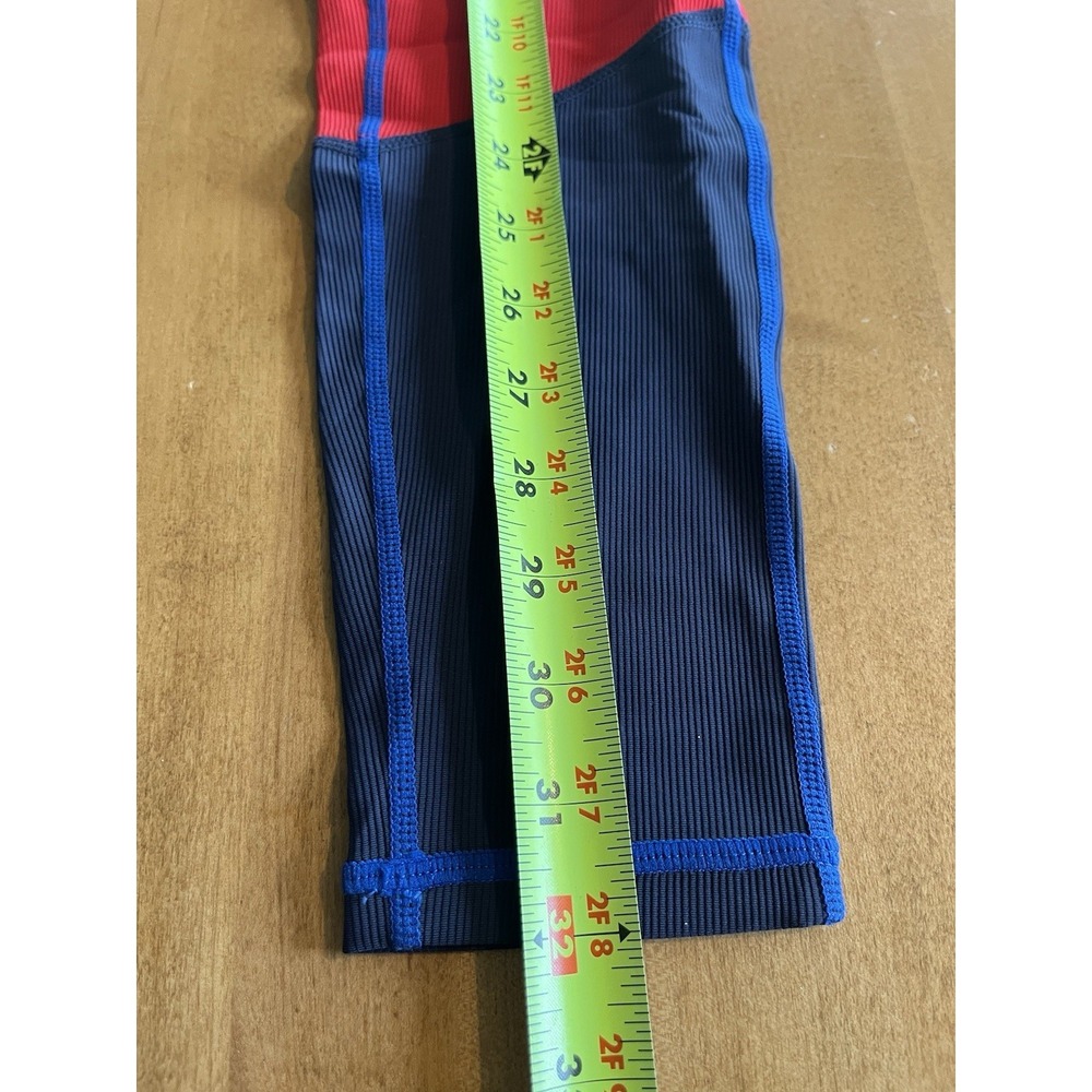 Wilo the Label Women's Ribbed 7/8 Leggings Cobalt Blue Red Size S Small Run Yoga - Picture 4 of 9
